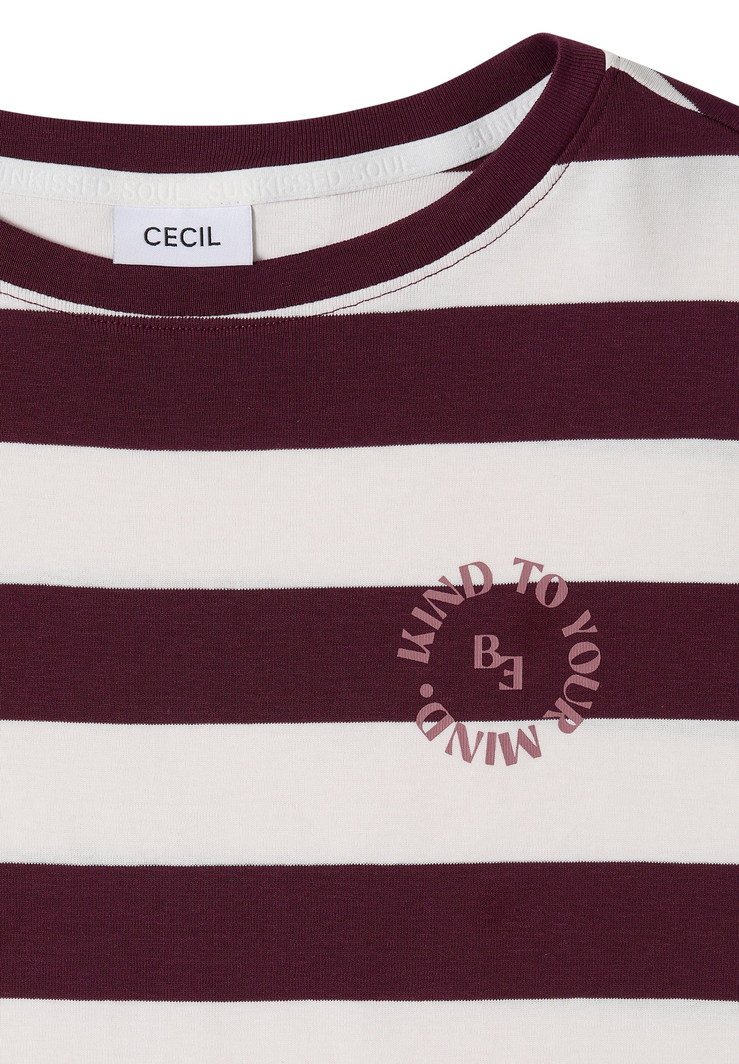 T-Shirt mit Streifen und Printdetail
