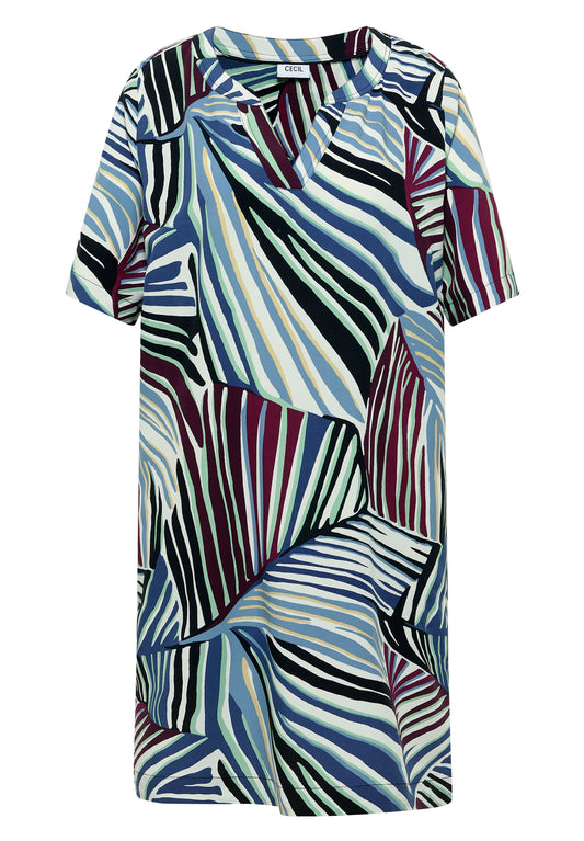 Knielanges Kleid mit grafischem Muster