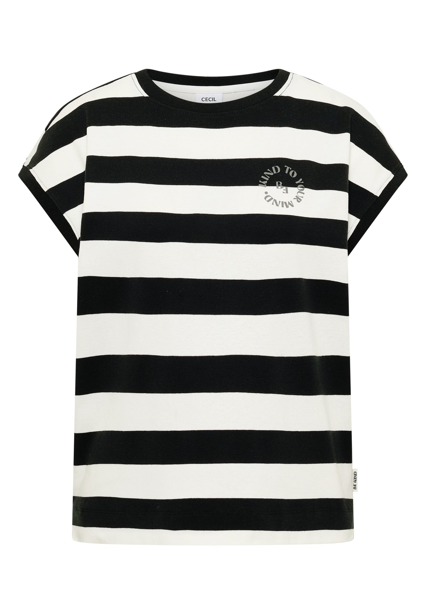 T-Shirt mit Streifen und Printdetail