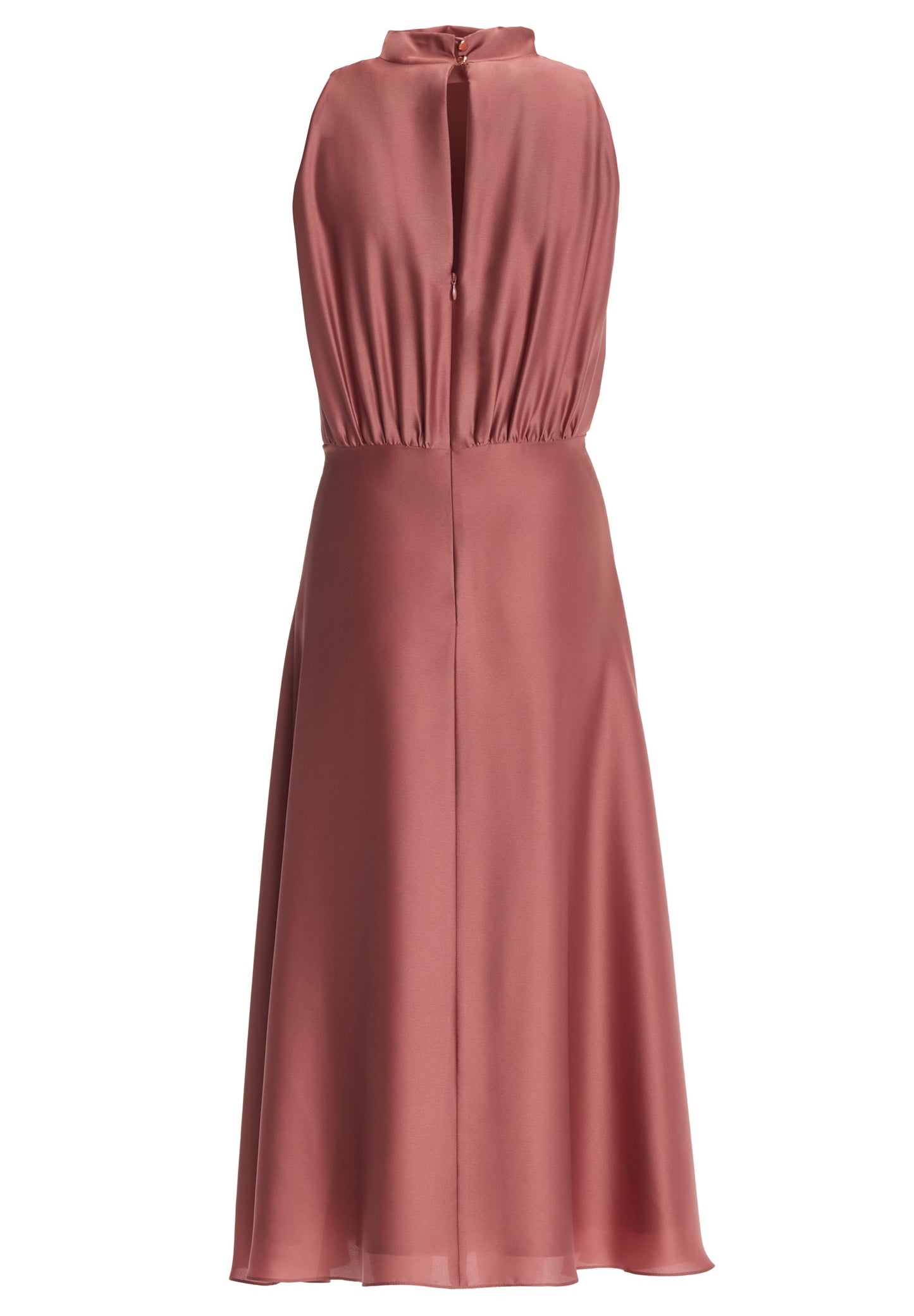 Midi Kleid aus Satin mit Drapierung