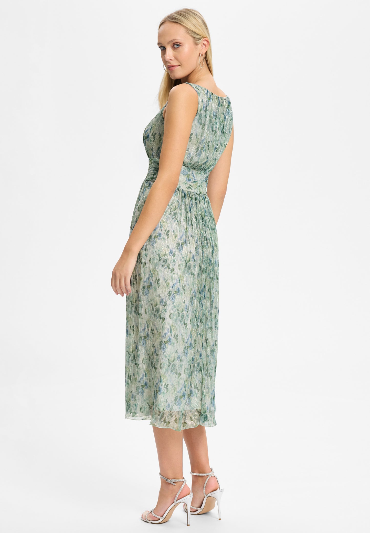 Cocktailkleid aus bedrucktem Plissee Jersey