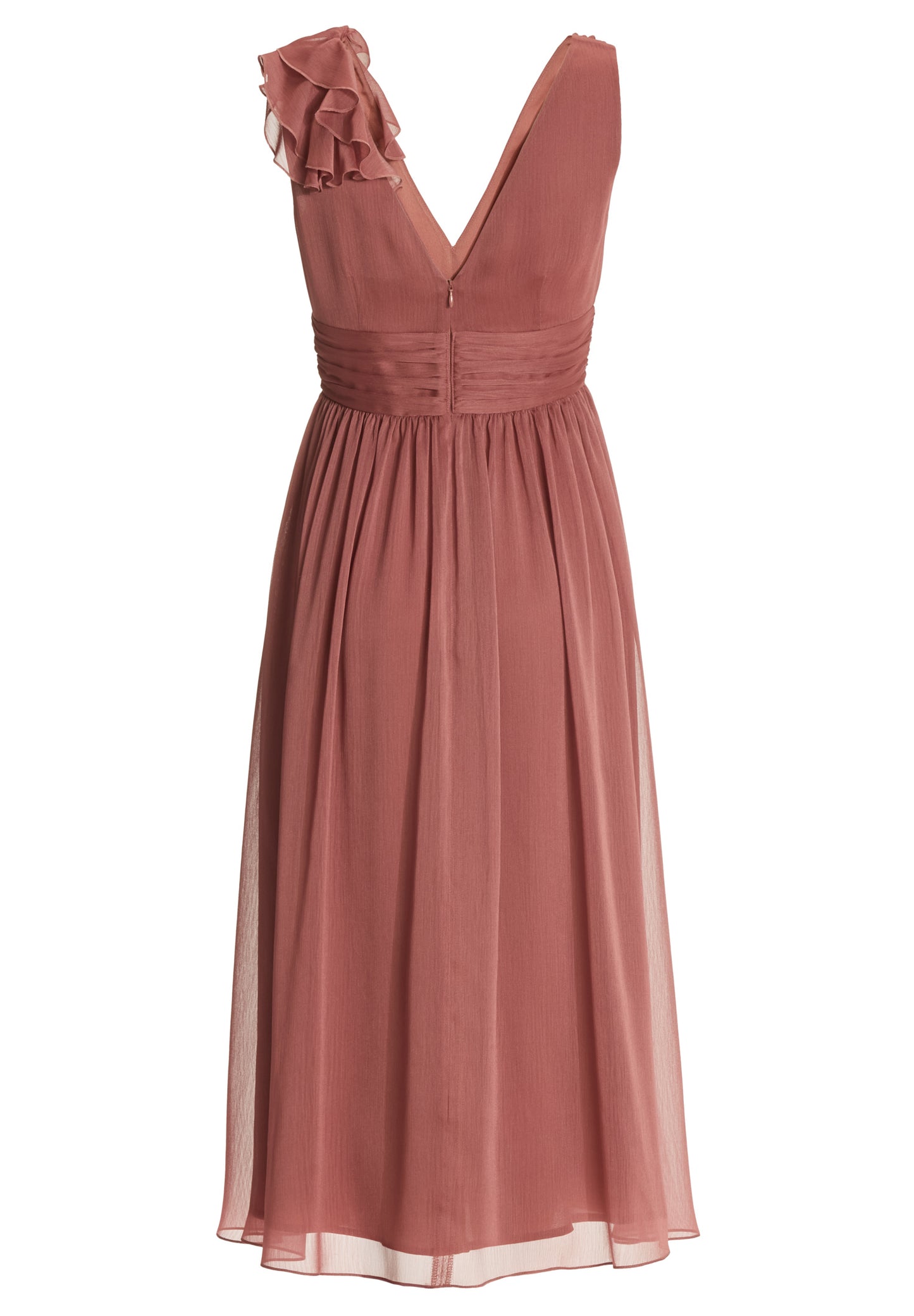 Cocktailkleid aus Crinkle Chiffon mit Volant Detail