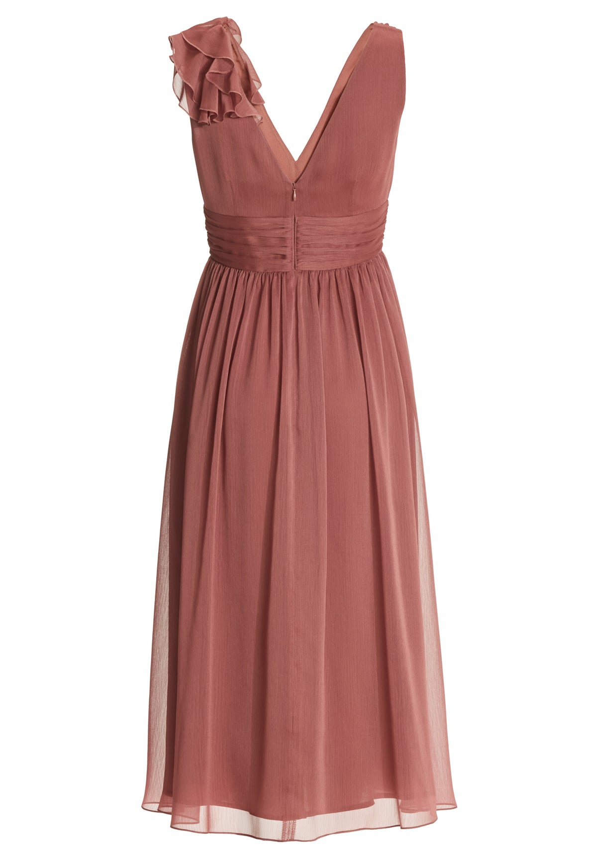 Cocktailkleid aus Crinkle Chiffon mit Volant Detail