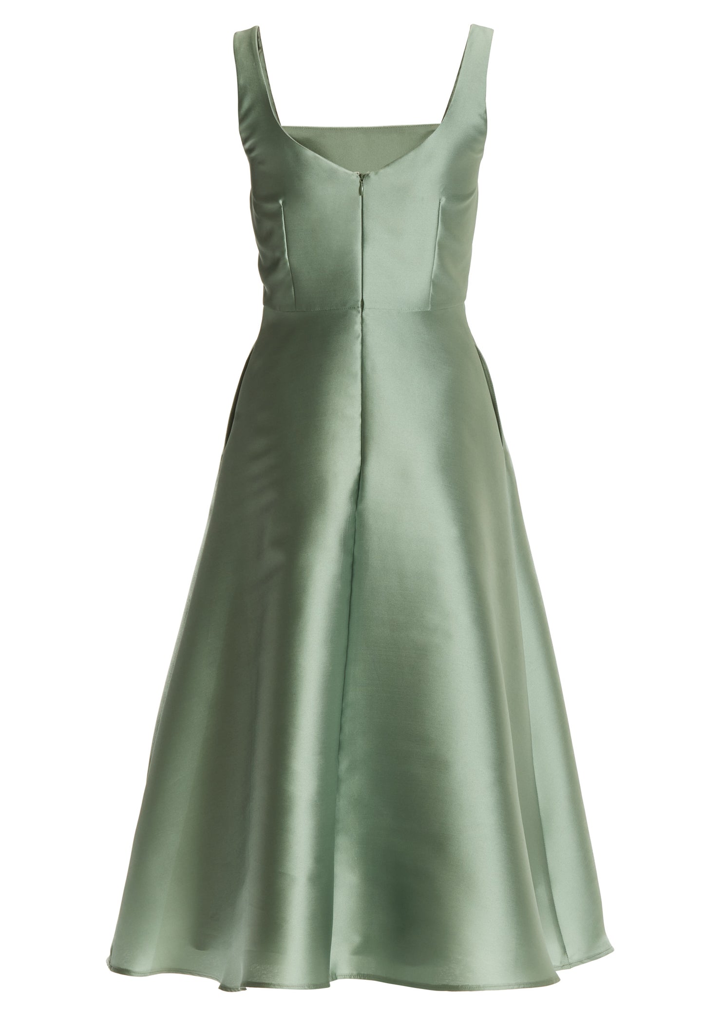 Cocktailkleid mit Karree-Ausschnitt aus Twill
