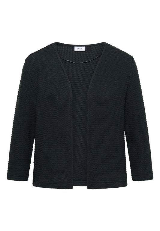 Offene 3/4-Arm Jacke im Ajour-Look