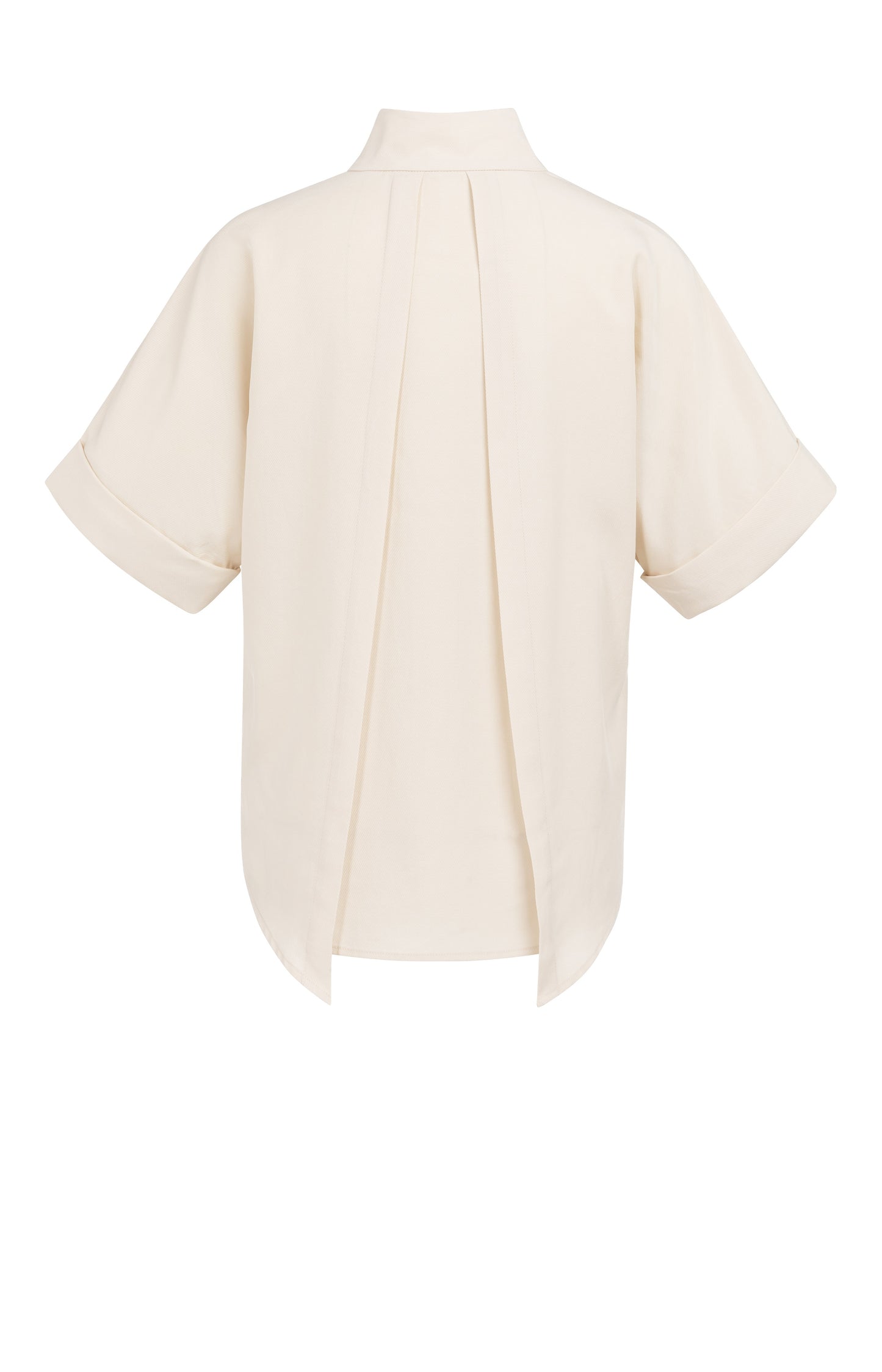 Short sleeve top with polo col, CLOUD CREME WHITE