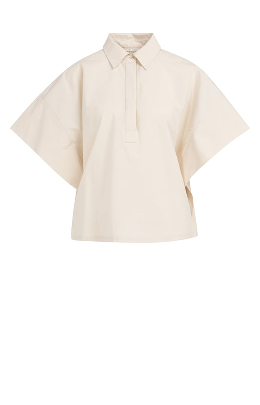 Blouse with sleeve detail, CLOUD CREME WHITE
