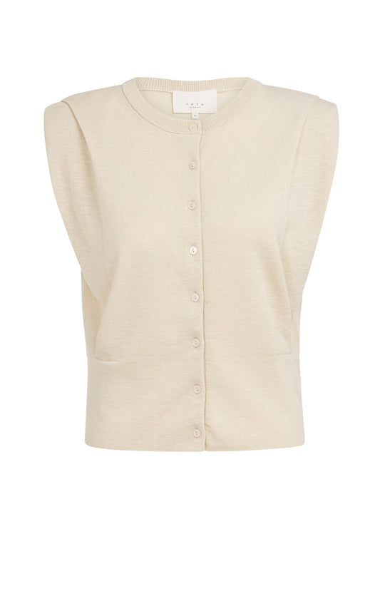 Shoulder detail cardigan with, CLOUD CREME WHITE