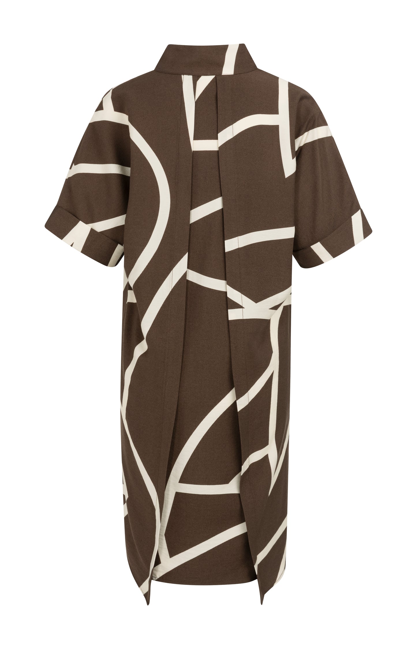 Printed dress with polo collar, CHOCOLATE MARTINI BROWN DESSIN