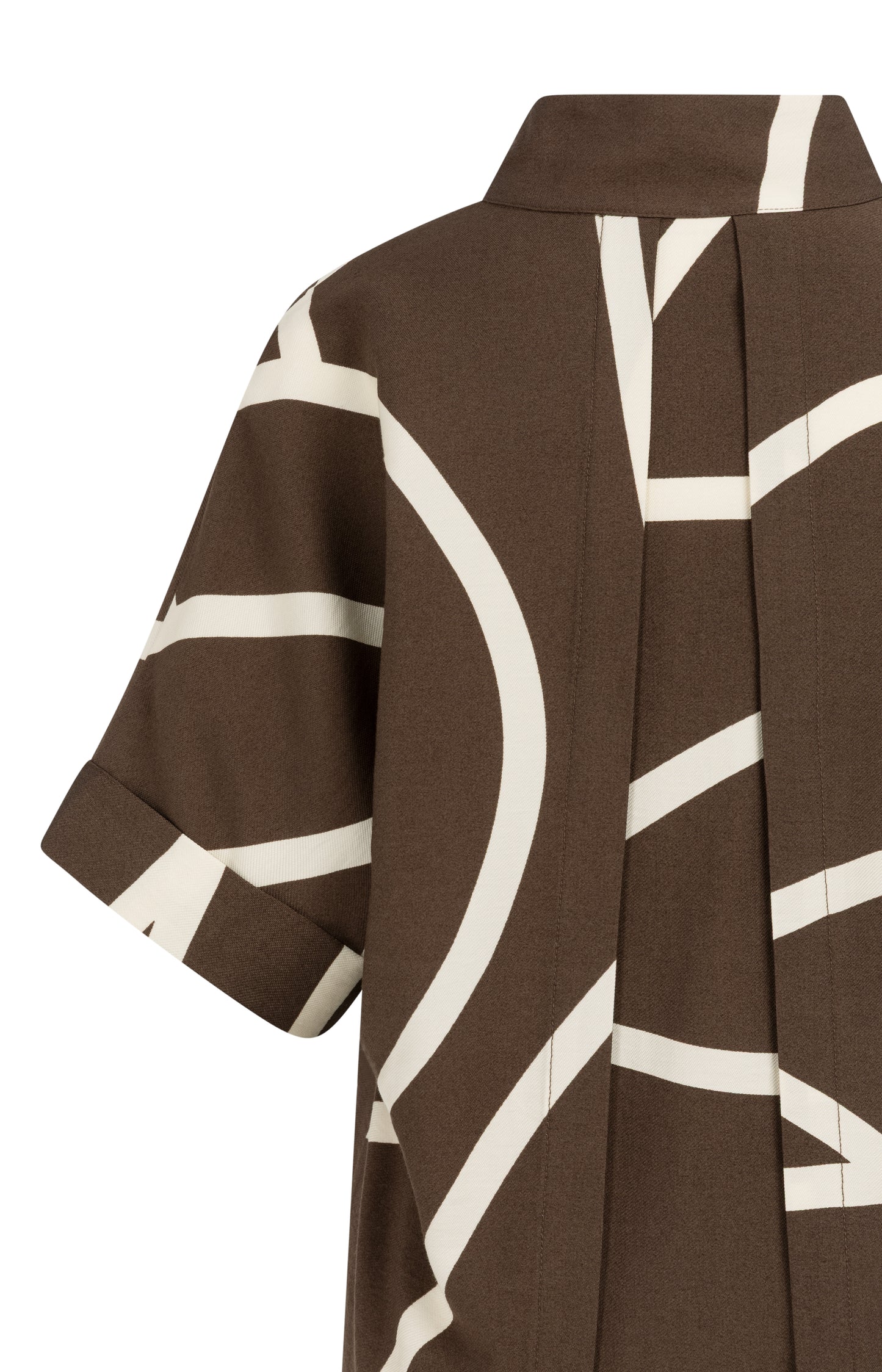 Printed dress with polo collar, CHOCOLATE MARTINI BROWN DESSIN