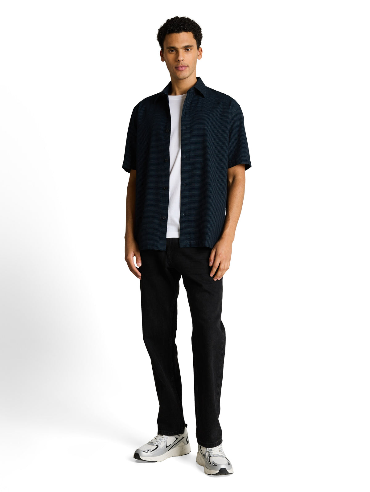 Relaxed Fit Kurzarmhemd mit Streifen