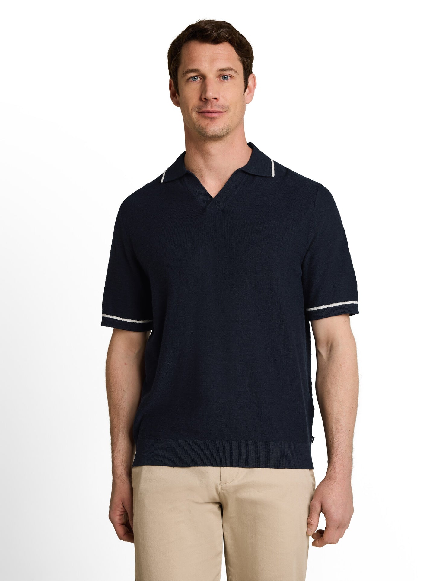 Strick-Poloshirt aus Baumwolle