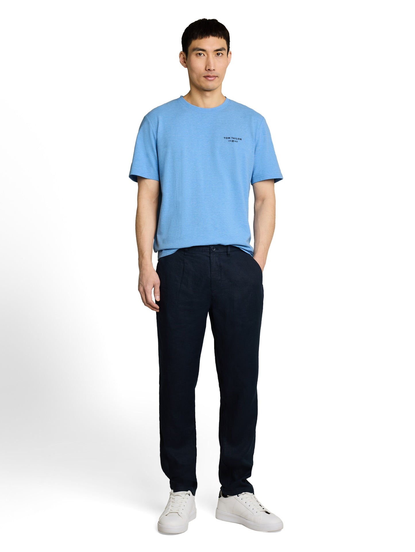 Piqué T-Shirt in Melange-Optik