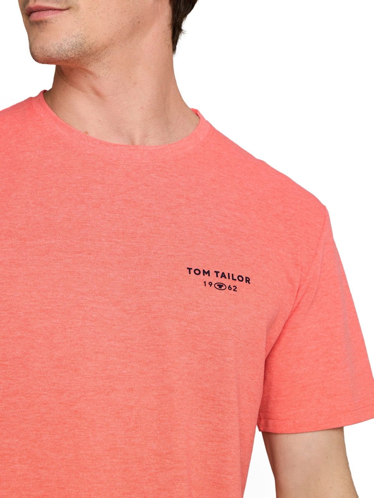 Piqué T-Shirt in Melange-Optik