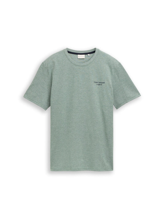 Piqué T-Shirt in Melange-Optik