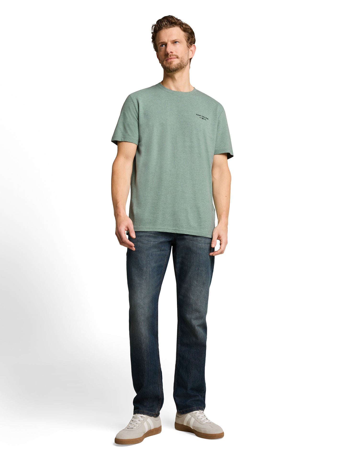 Piqué T-Shirt in Melange-Optik