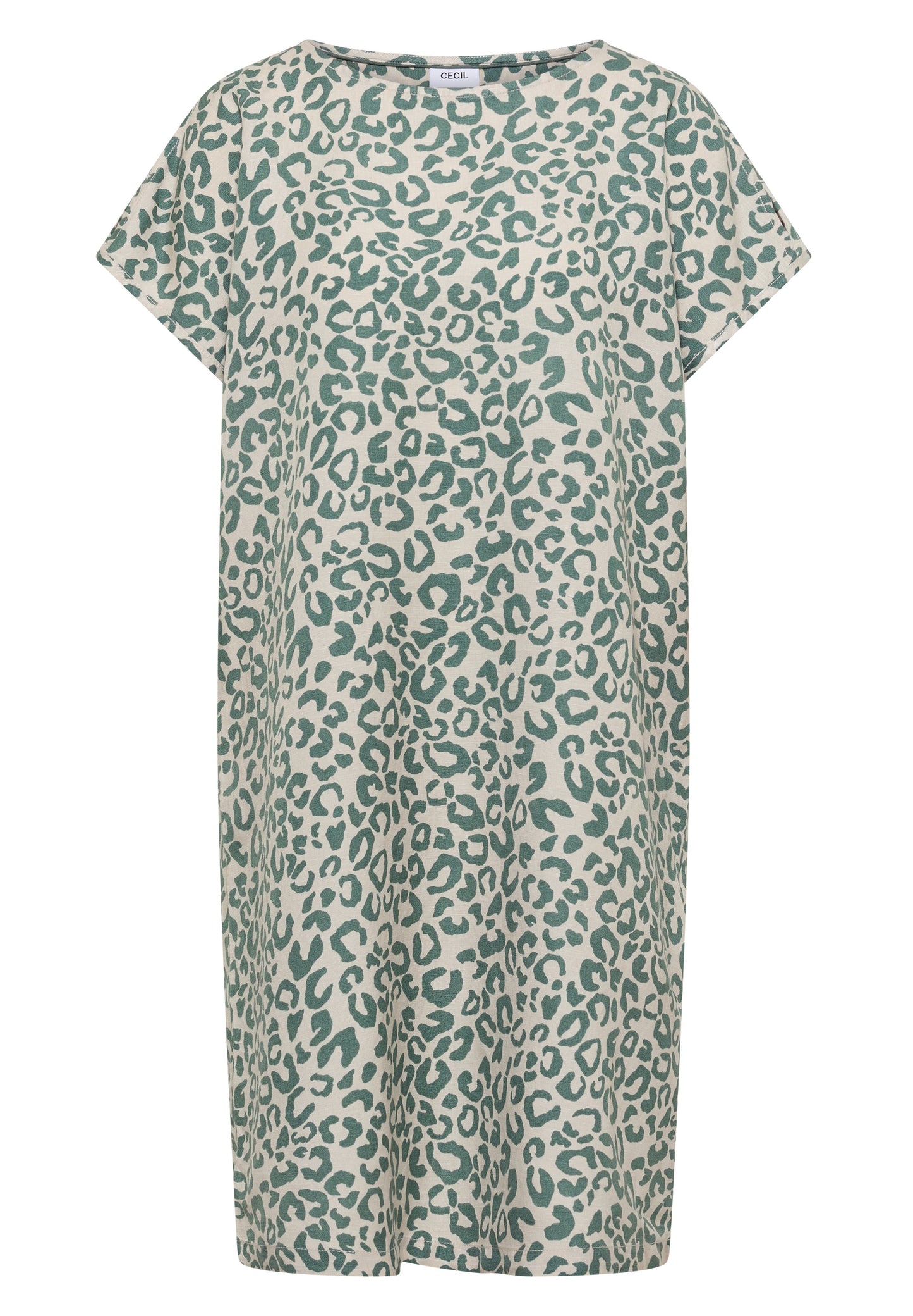 Knielanges Kleid aus Leinenmix mit Print