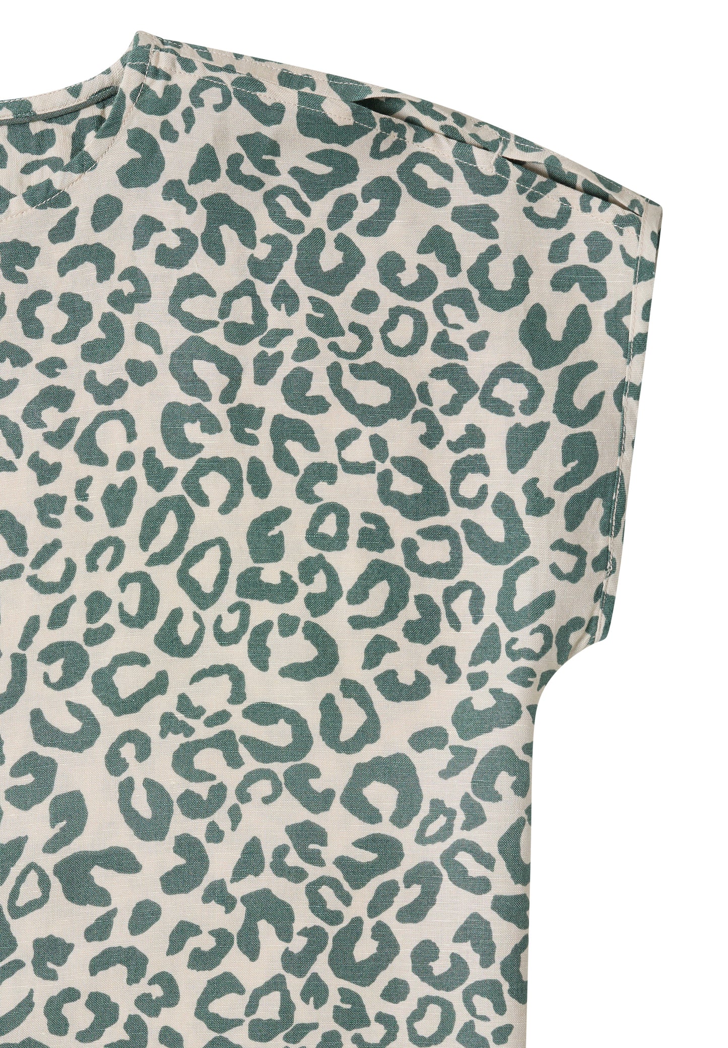 Knielanges Kleid aus Leinenmix mit Print