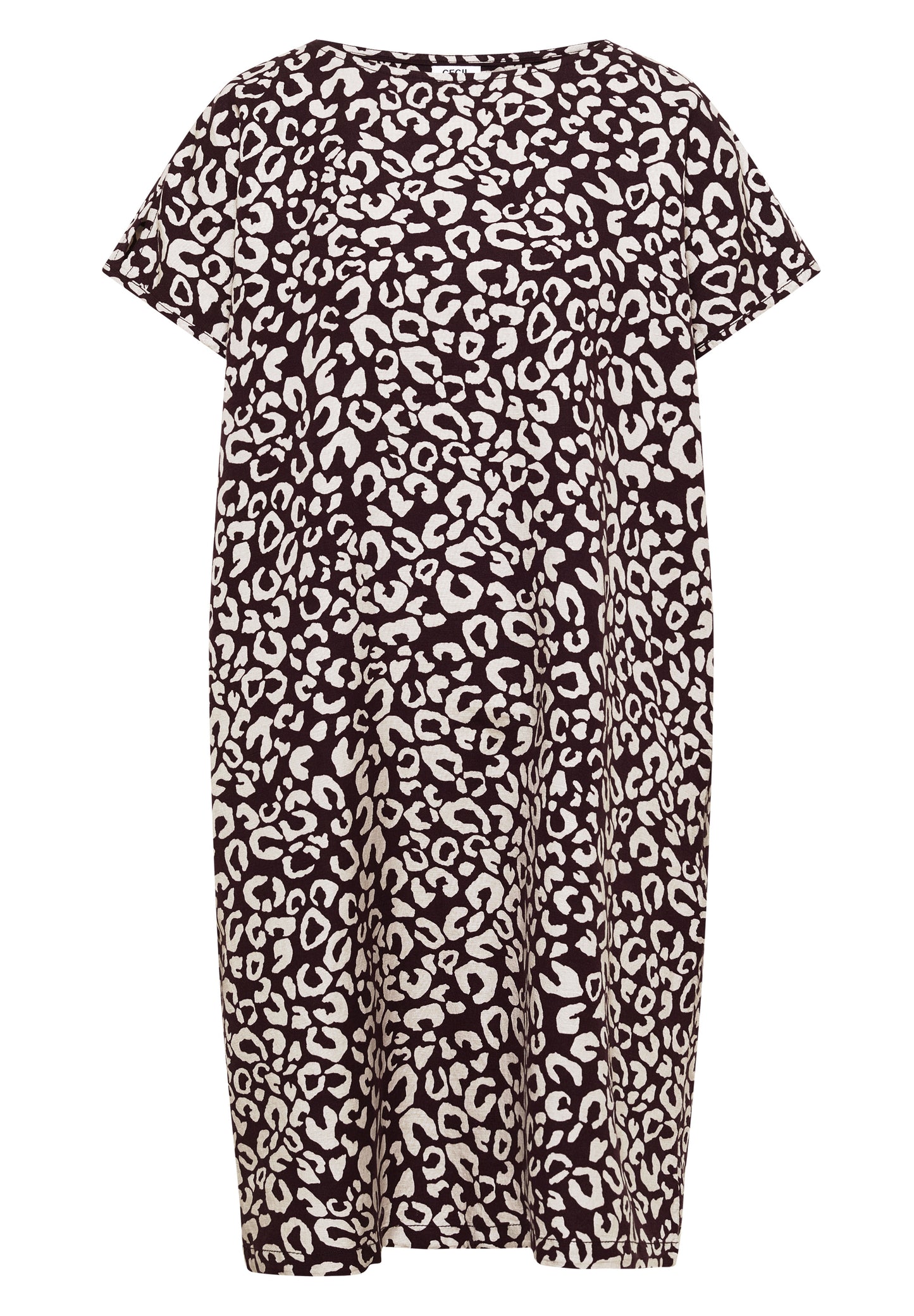 Knielanges Kleid aus Leinenmix mit Print