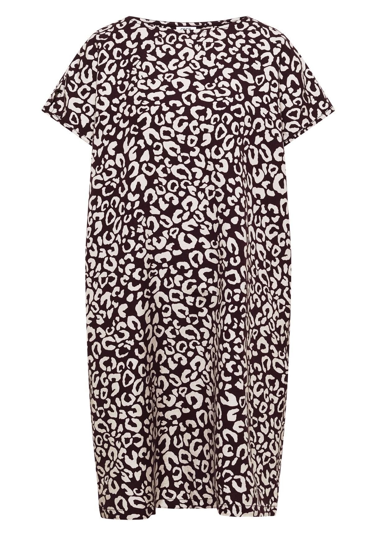 Knielanges Kleid aus Leinenmix mit Print