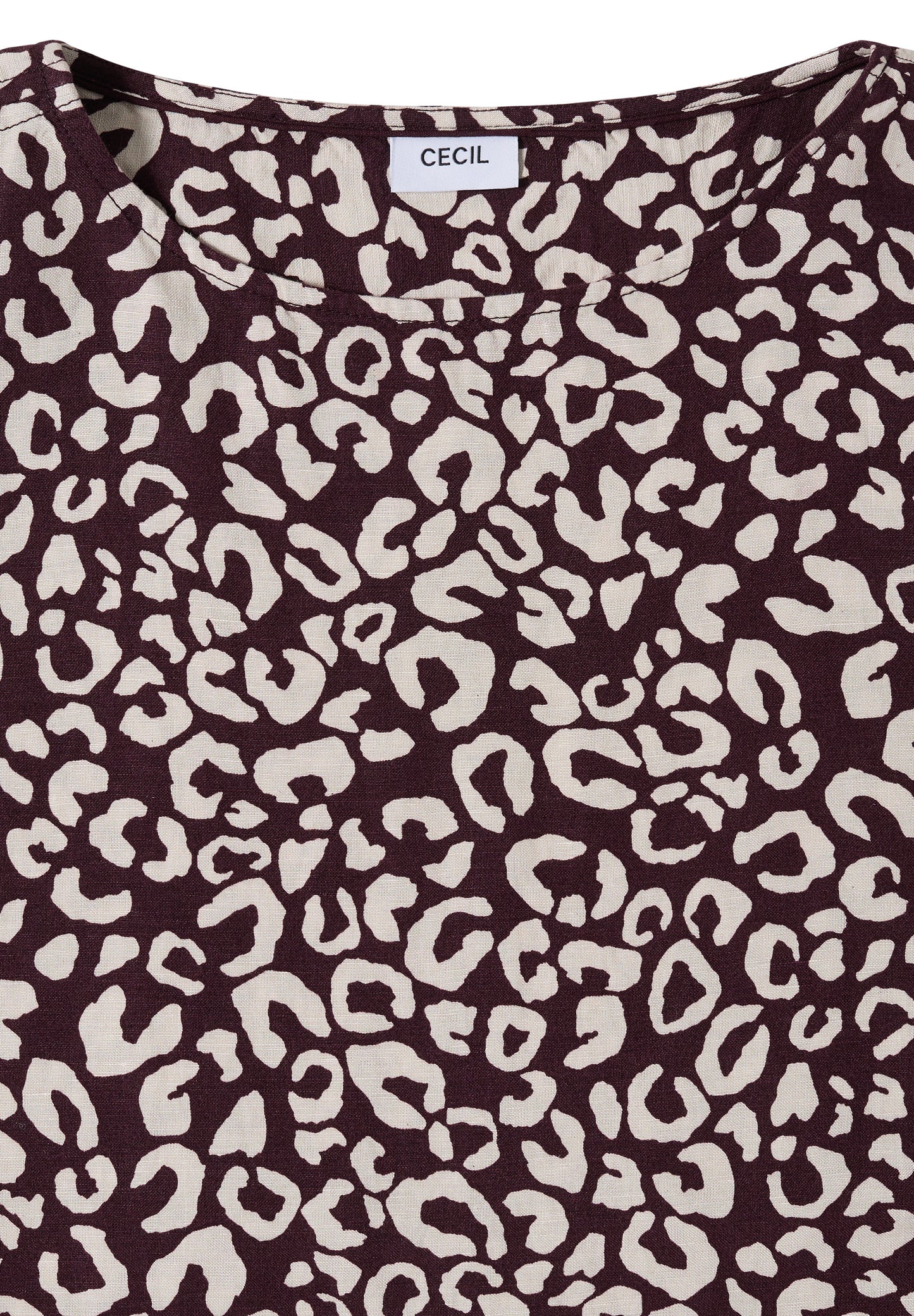 Knielanges Kleid aus Leinenmix mit Print