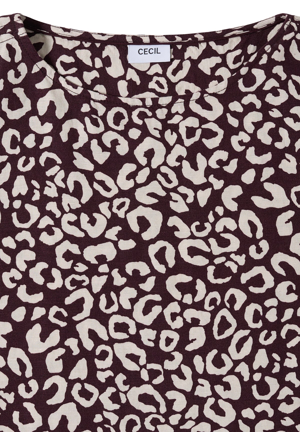 Knielanges Kleid aus Leinenmix mit Print