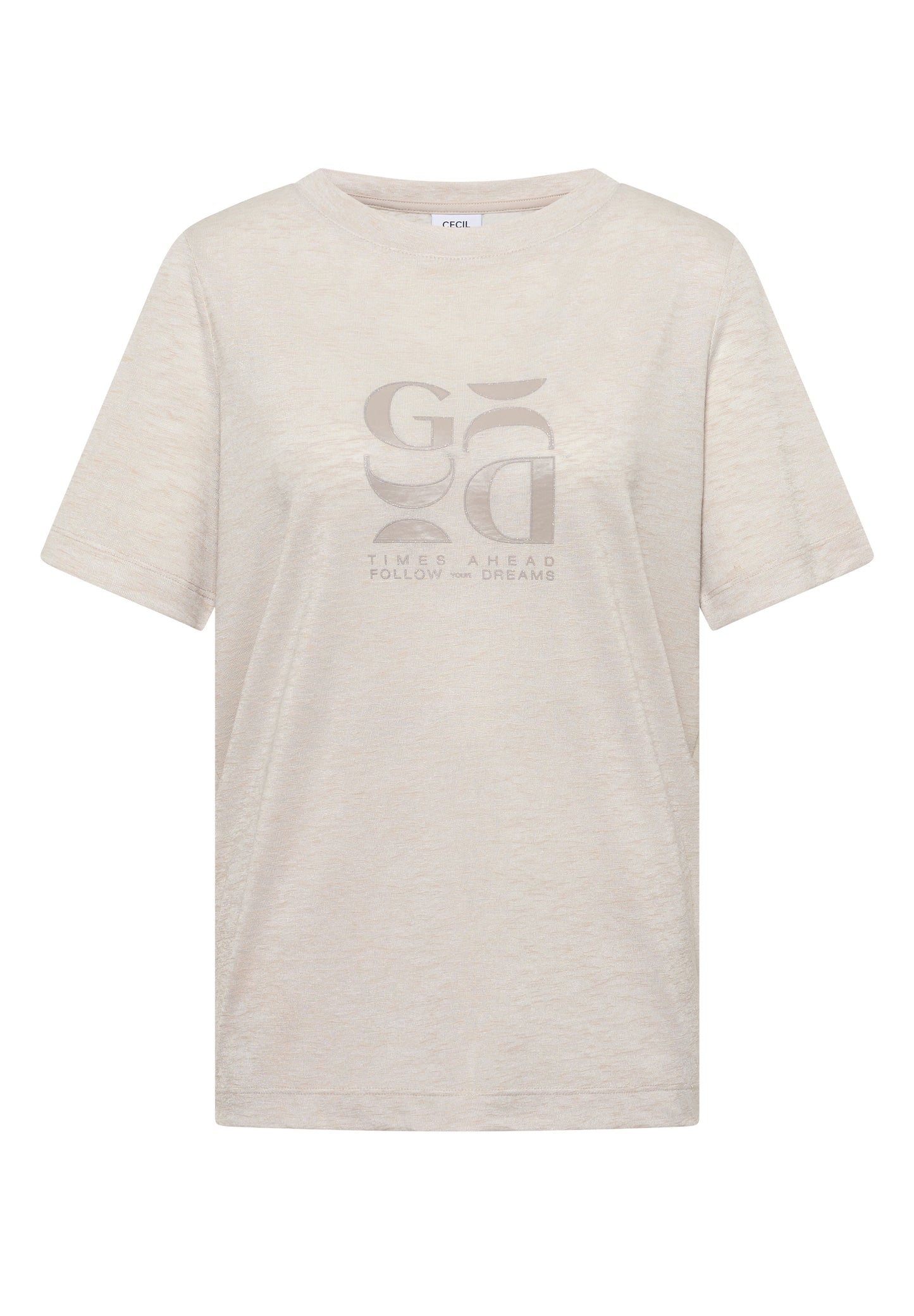 T-Shirt in Leinen-Optik mit Print