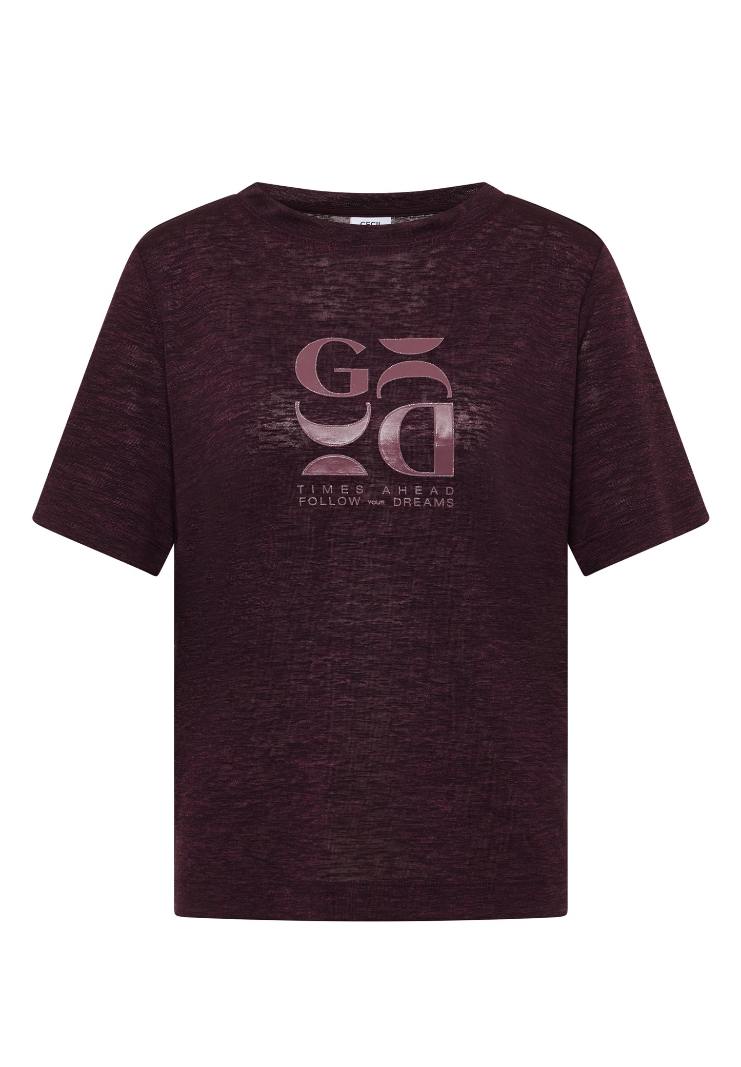 T-Shirt in Leinen-Optik mit Print