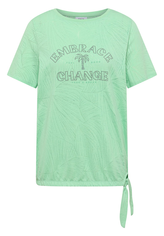Shirt im Ausbrenner-Look mit Wording