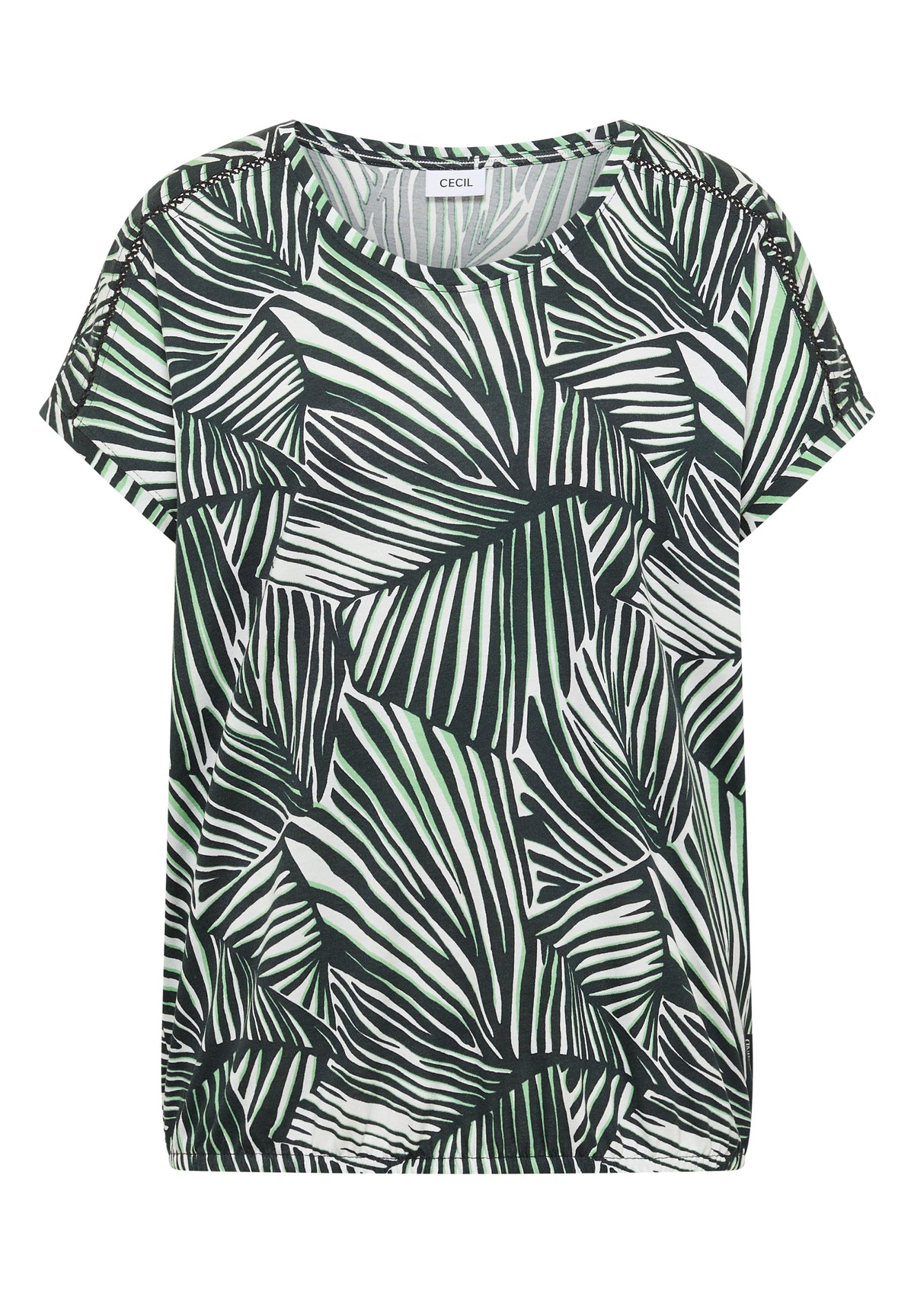 T-Shirt mit V-Neck und Spitzendetail