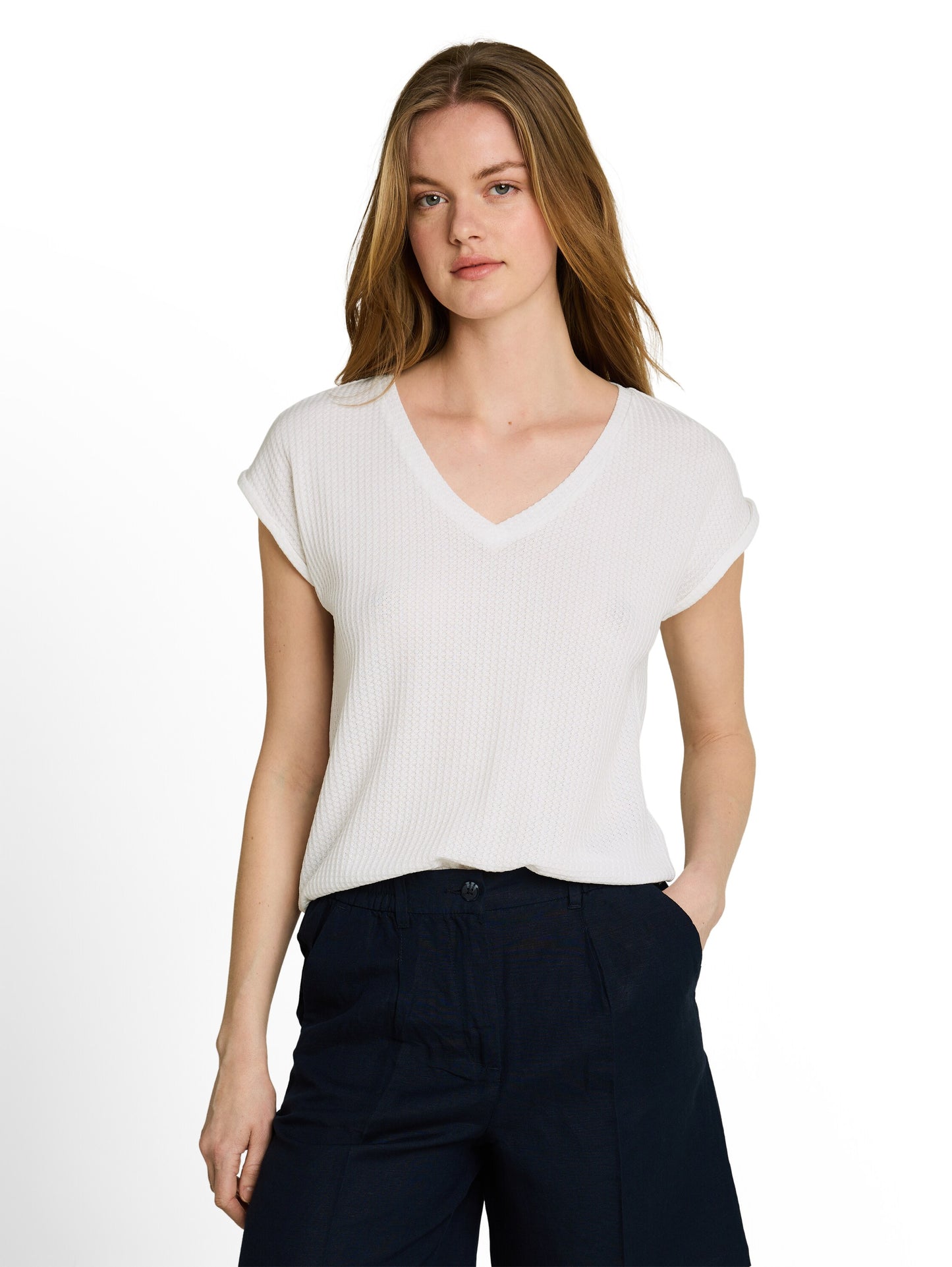 Loose Fit T-Shirt mit V-Ausschnitt