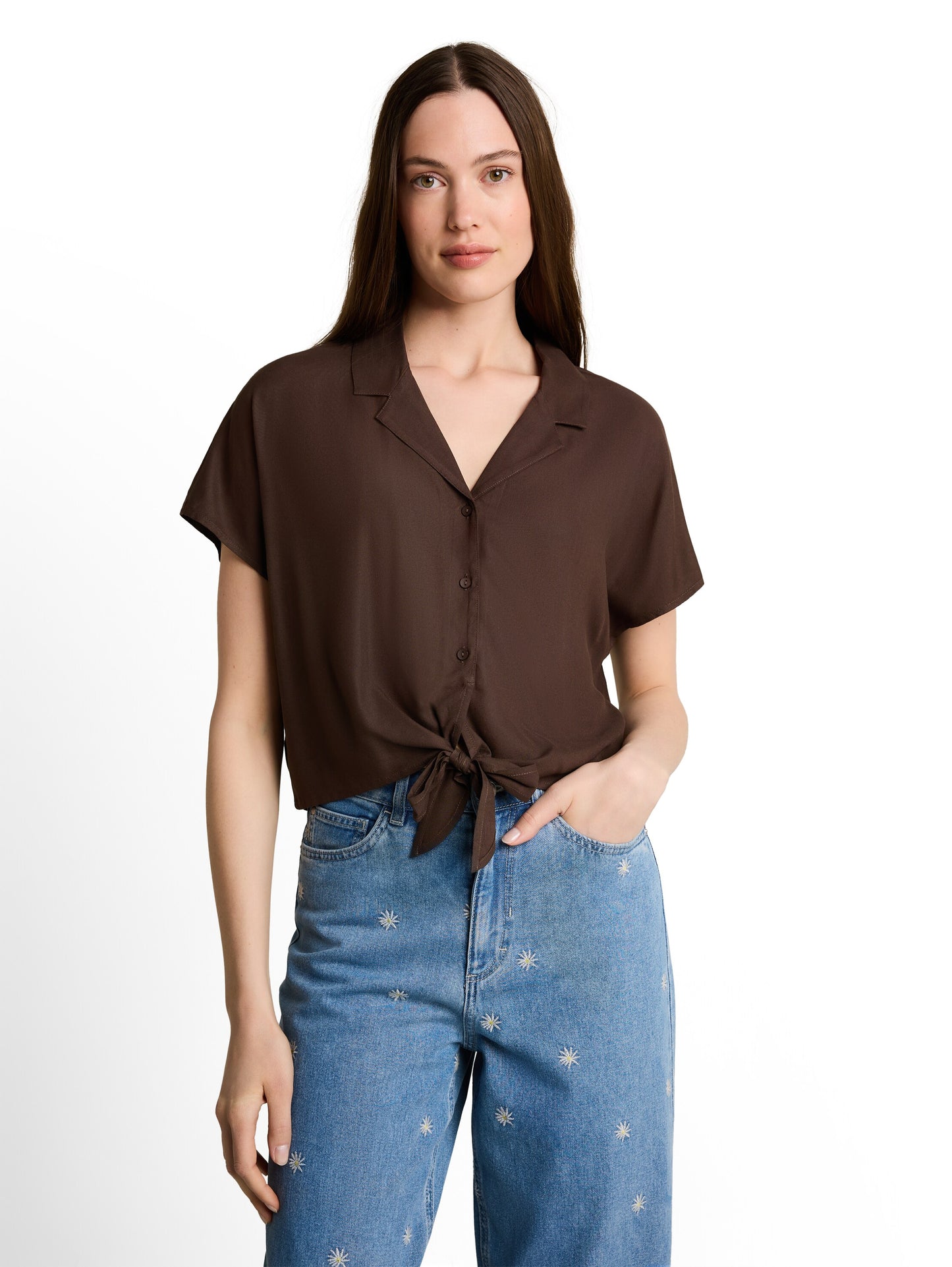 Resort Hemdbluse mit Knotendetail