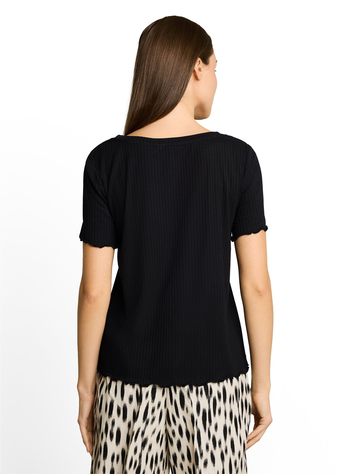 T-Shirt mit Rippstruktur