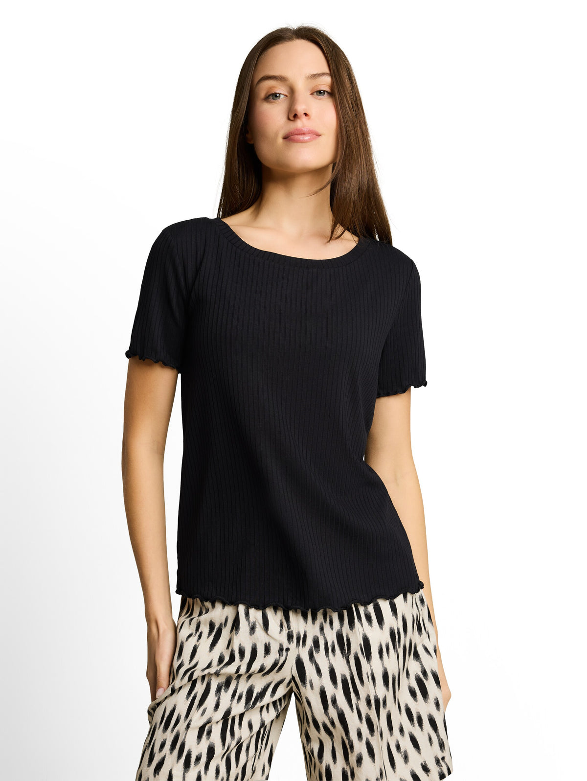 T-Shirt mit Rippstruktur