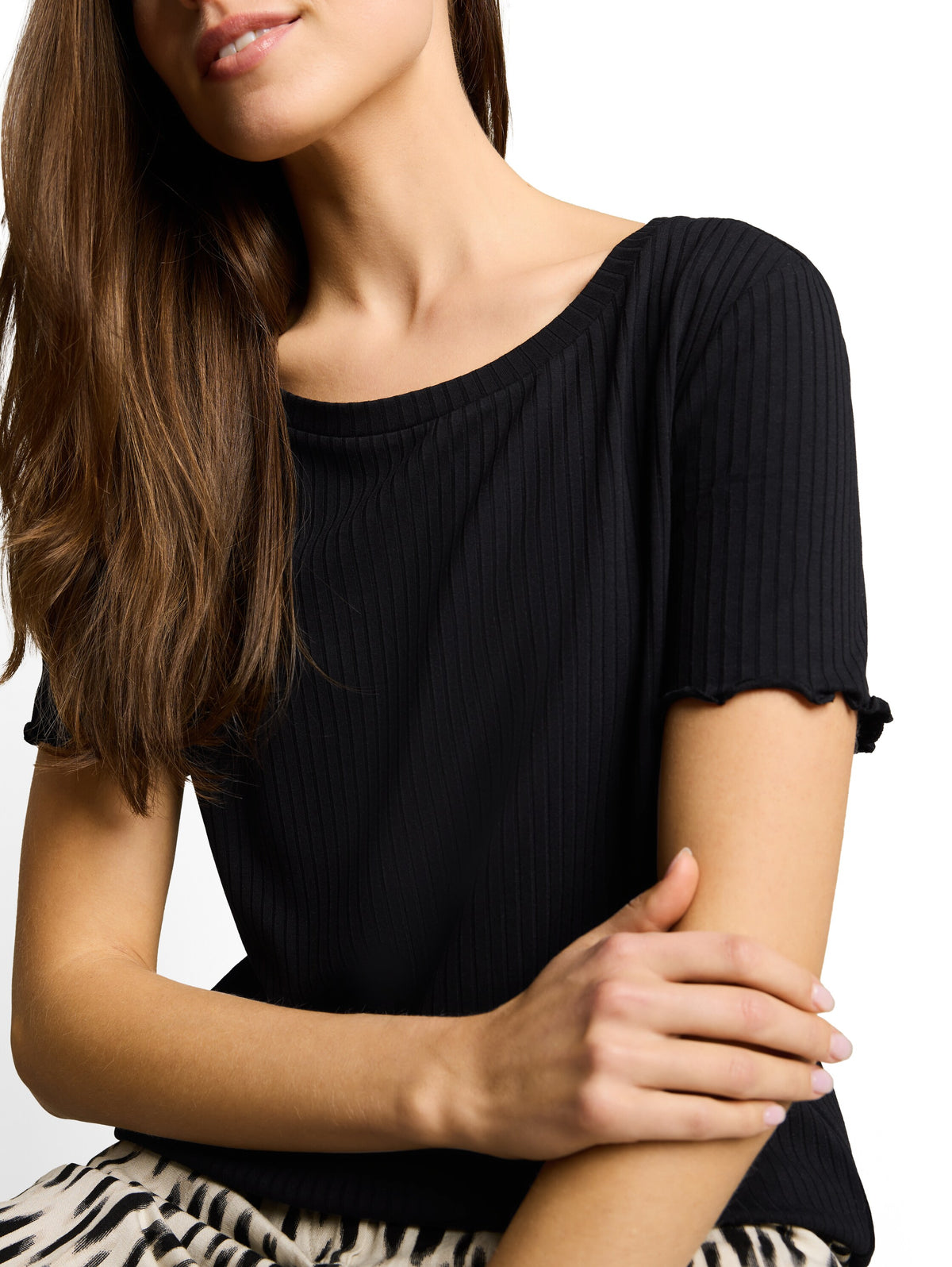 T-Shirt mit Rippstruktur