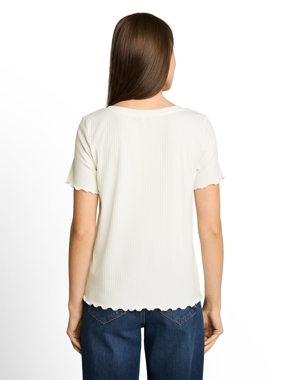 T-Shirt mit Rippstruktur