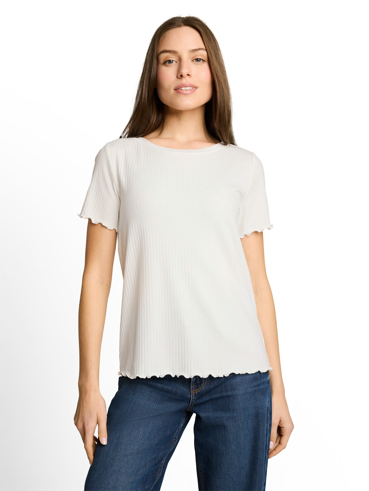 T-Shirt mit Rippstruktur
