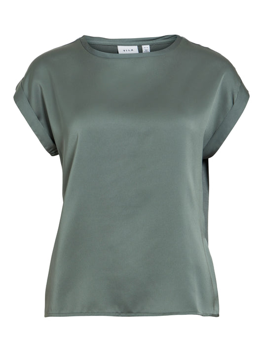 VIELLETTE S/S SATIN TOP - NOOS