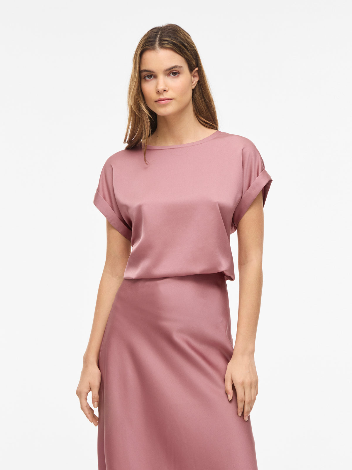 VIELLETTE S/S SATIN TOP - NOOS