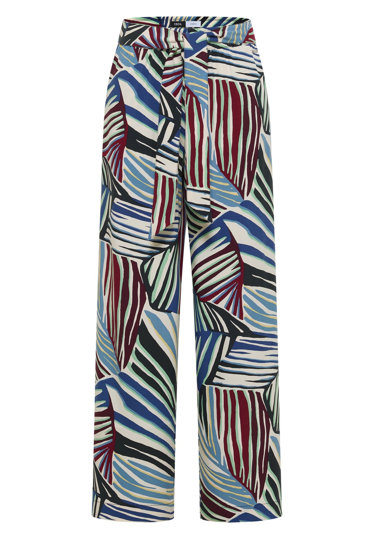 Wide Leg Hose mit Print und Gürteldetail