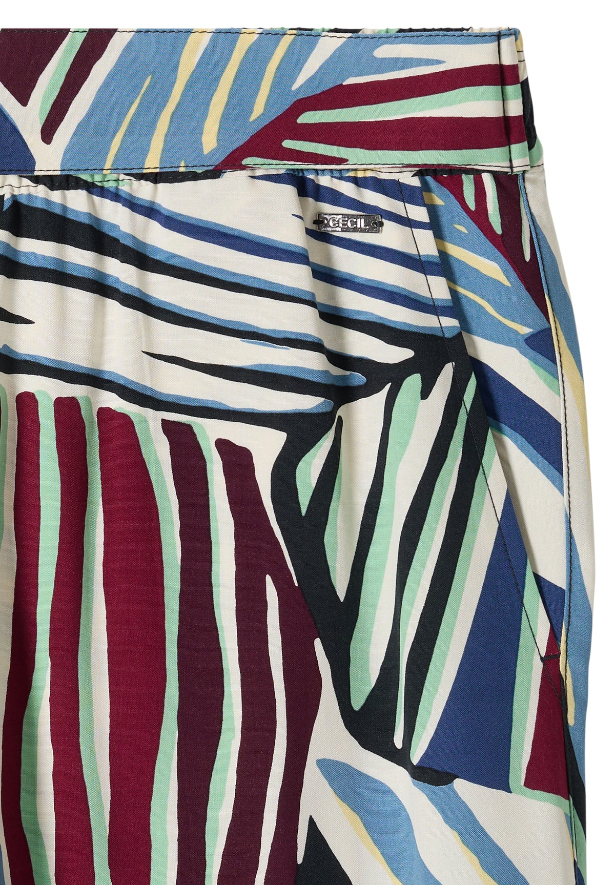 Wide Leg Hose mit Print und Gürteldetail