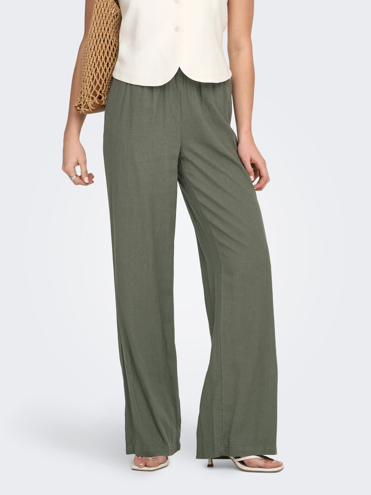 ONLGOA MW LINEN BL PULL-UP PANT CC PNT