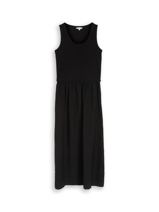 2-in-1 Midi-Kleid im Materialmix