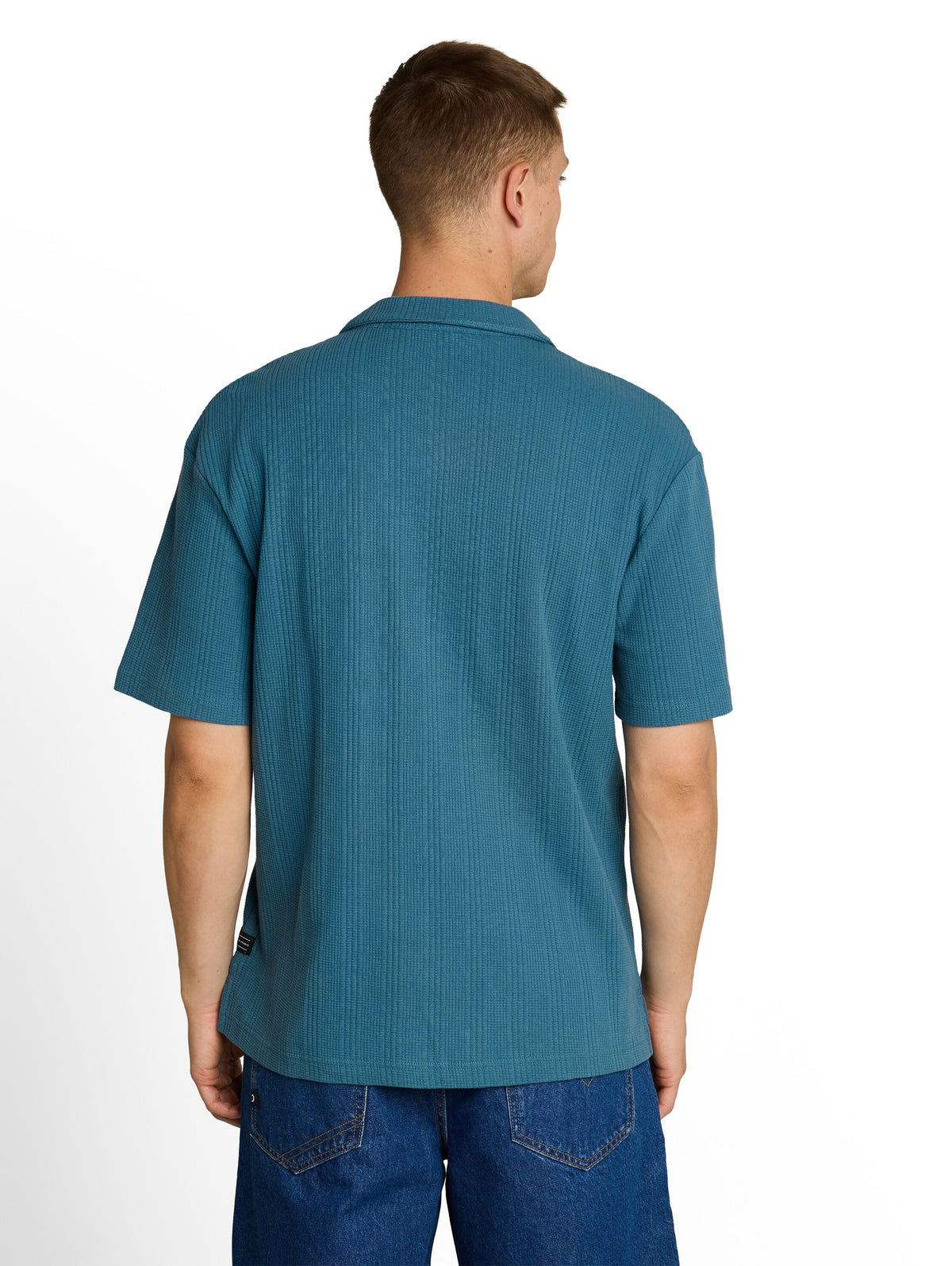 Relaxed Fit Poloshirt mit Waffelstruktur