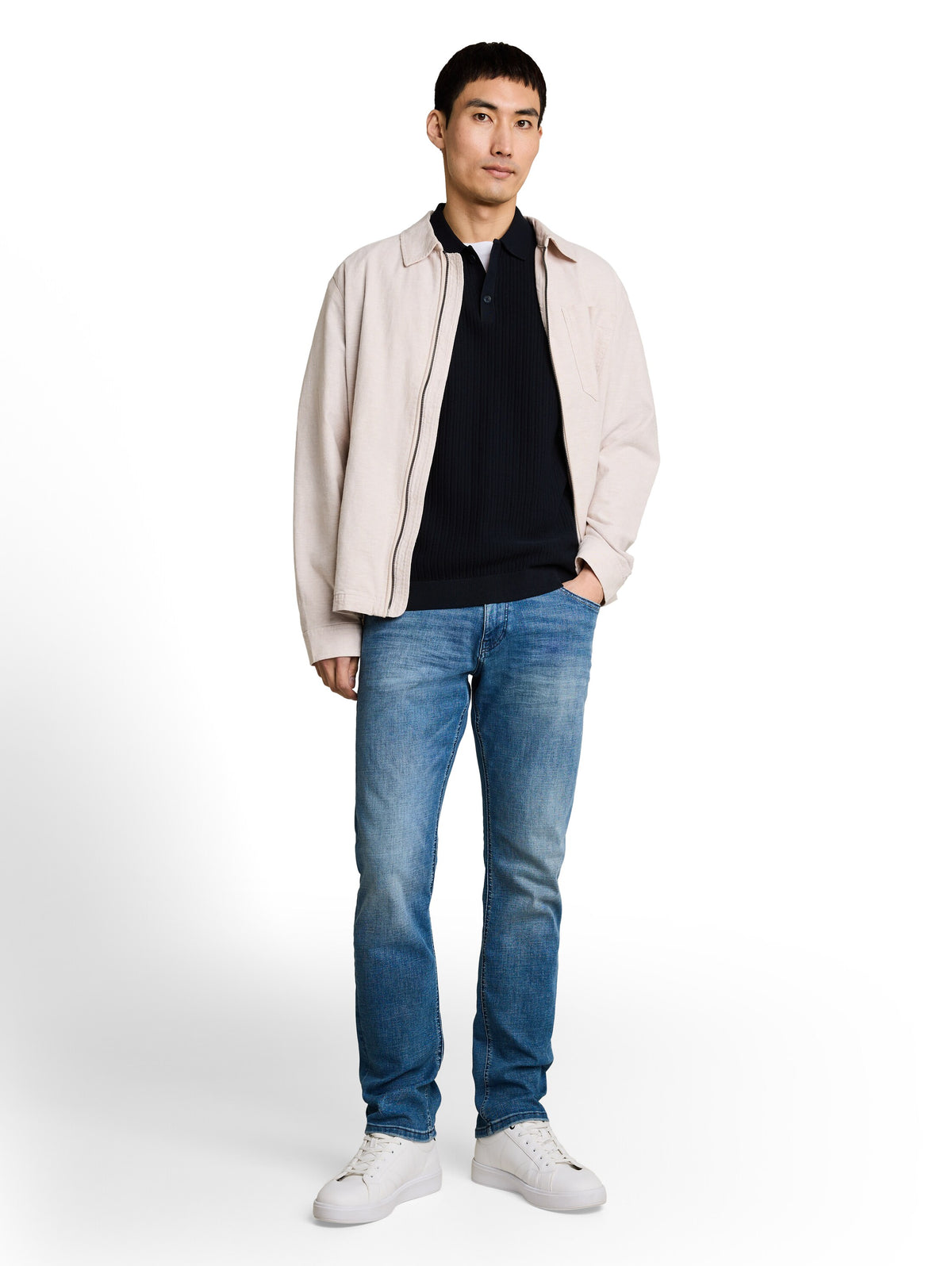 Strick-Poloshirt aus Baumwolle