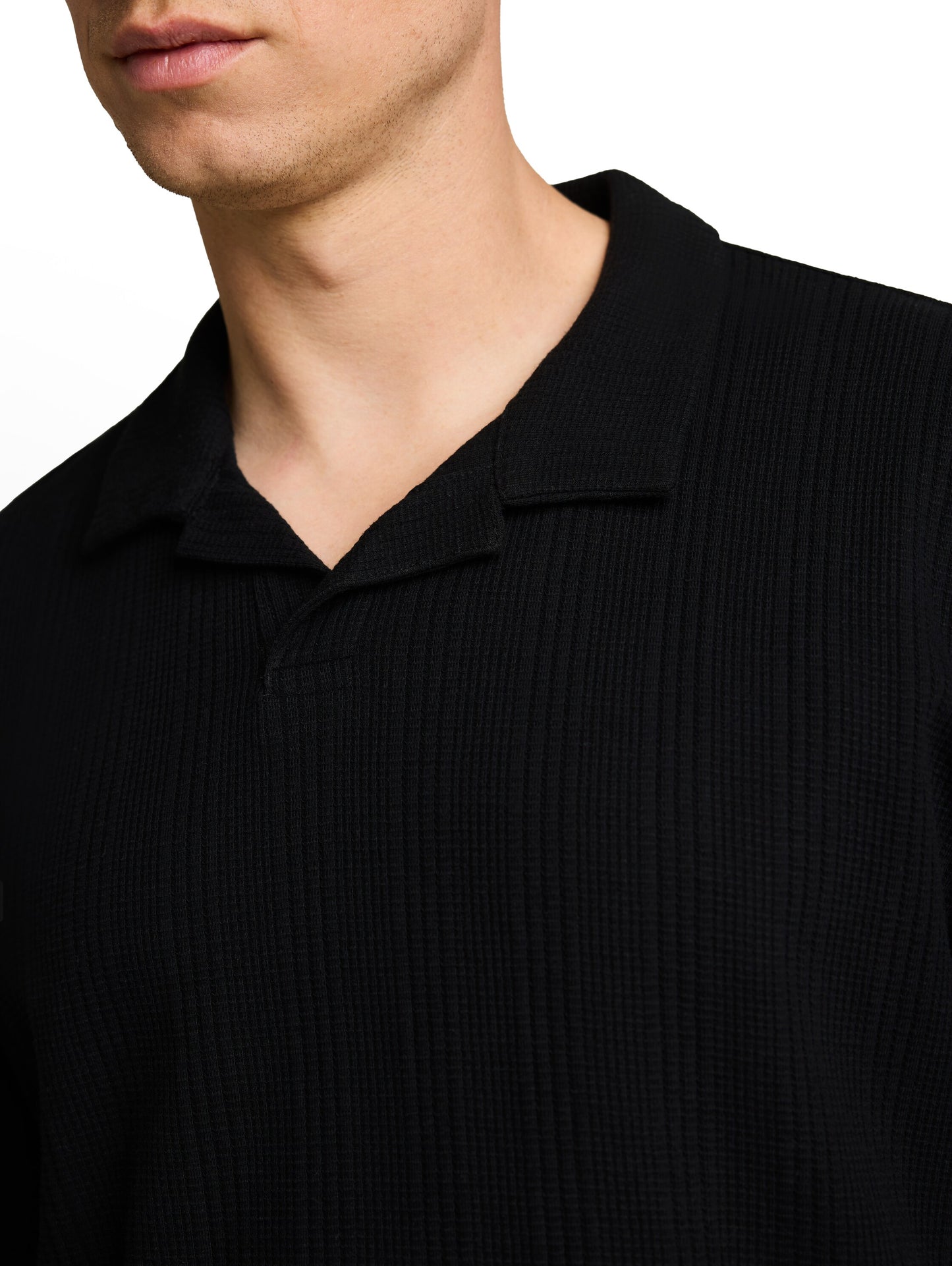 Relaxed Fit Poloshirt mit Waffelstruktur
