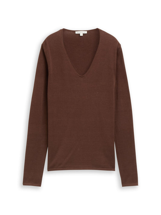 Strickpullover mit V-Ausschnitt