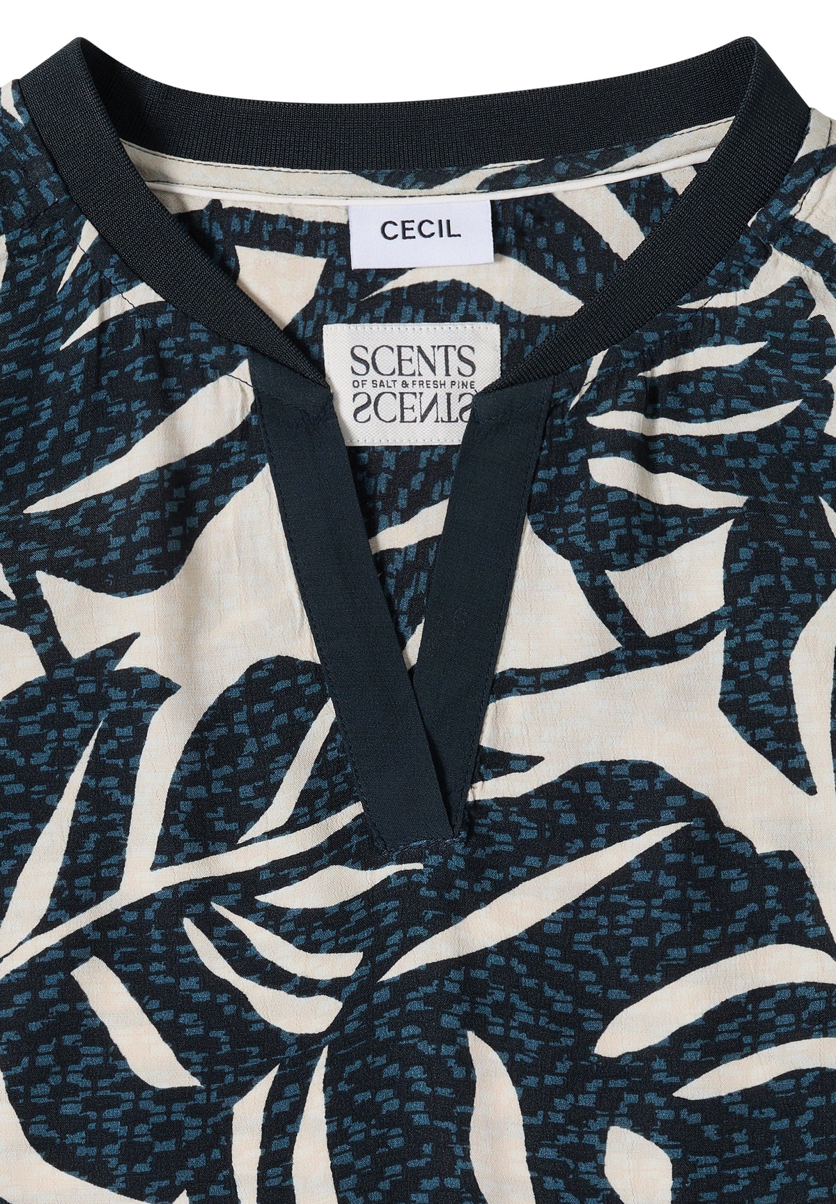 Bluse mit Split Neck und Printmix