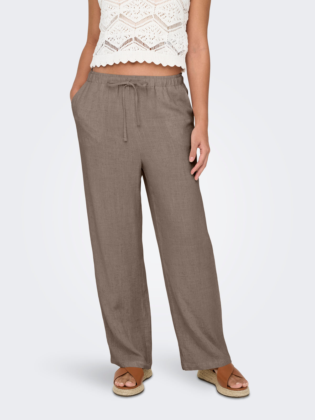 ONLSIESTA MW PULL-UP LINEN BL PNT NOOS