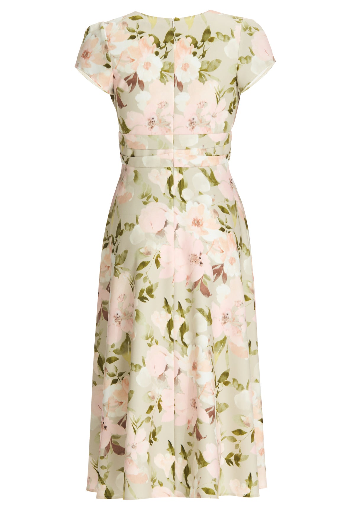 Midi Kleid aus floral bedrucktem Scuba